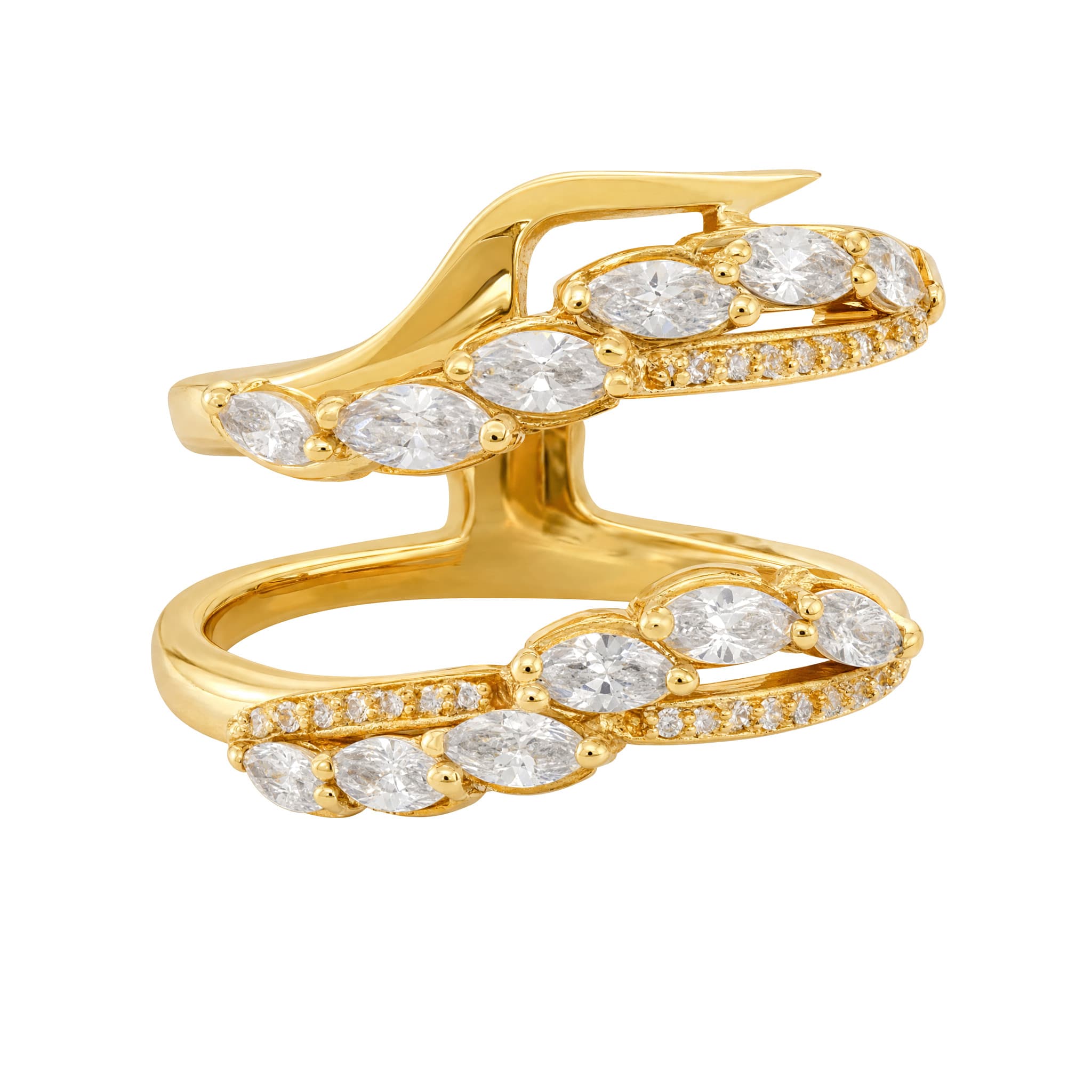 Gold Marquise Leaf Ring