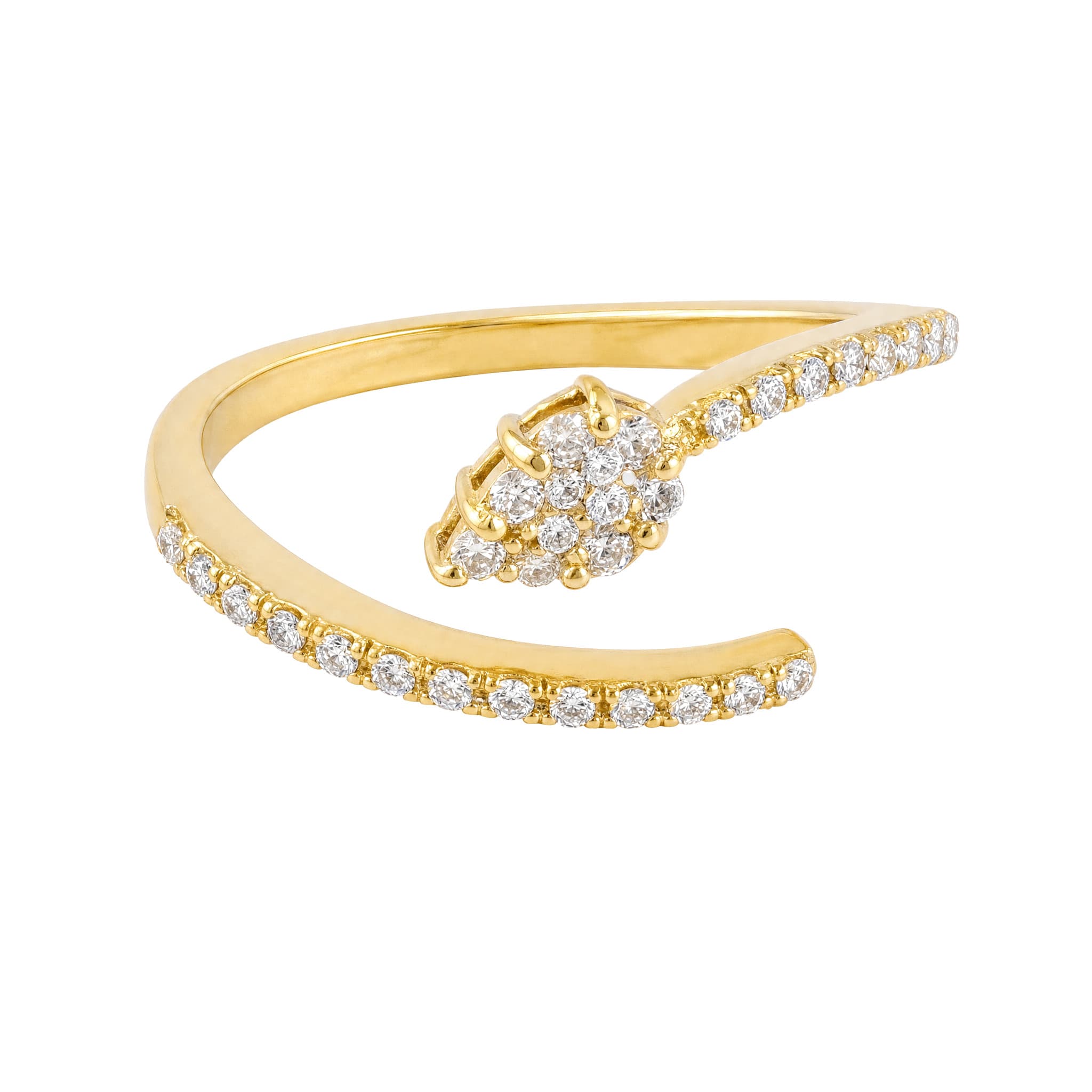 Open Wrap Cluster Ring